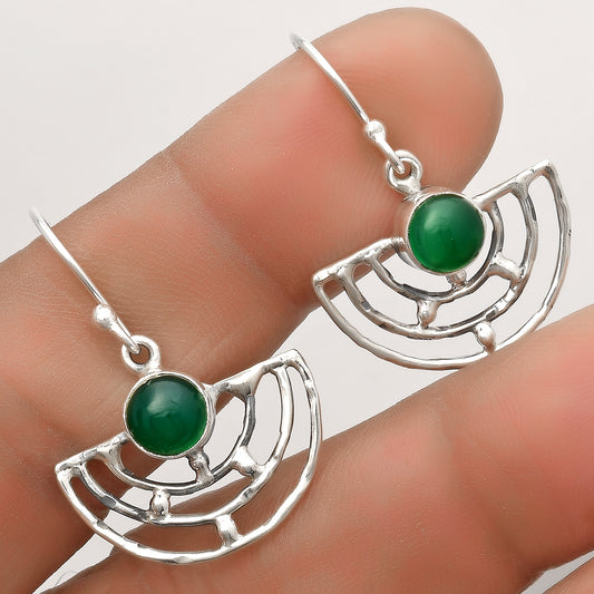 Natural Green Onyx Earrings E-1225 SDE67251
