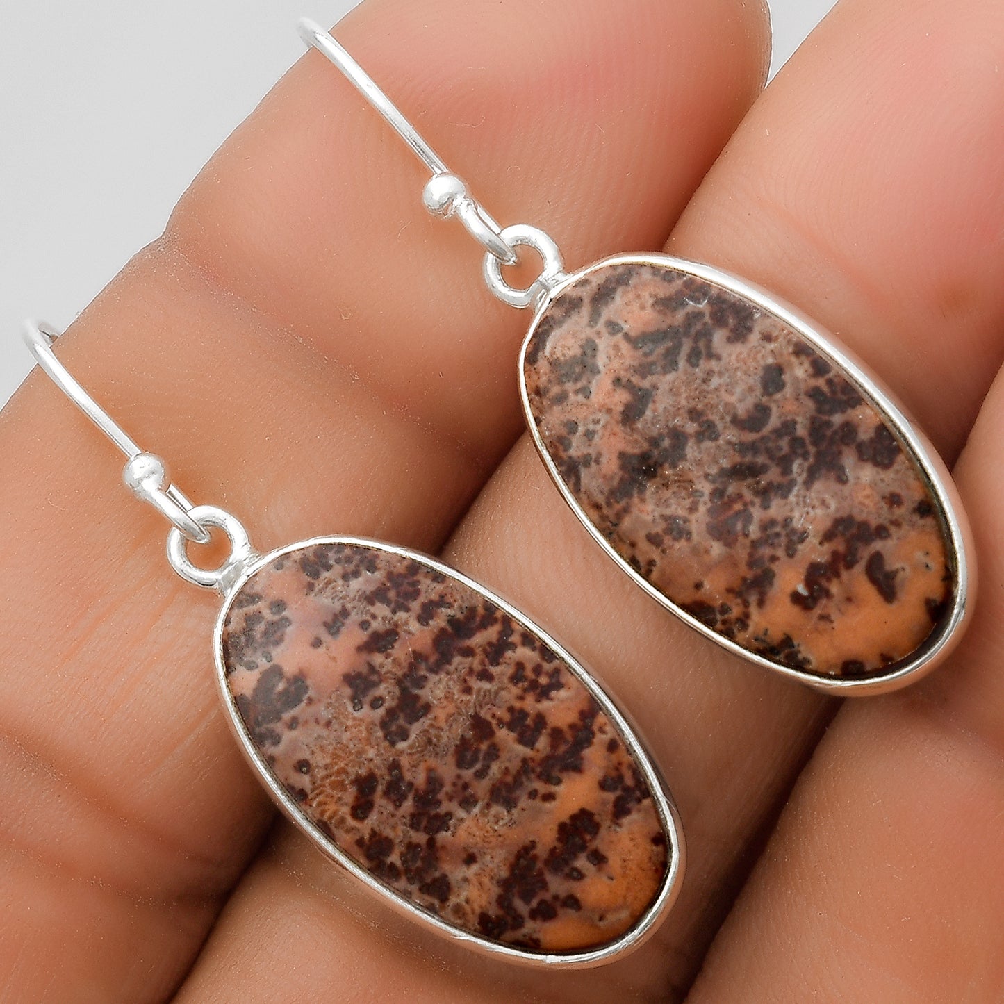 Natural Coffee Bean Jasper Earrings E-1001 SDE67350