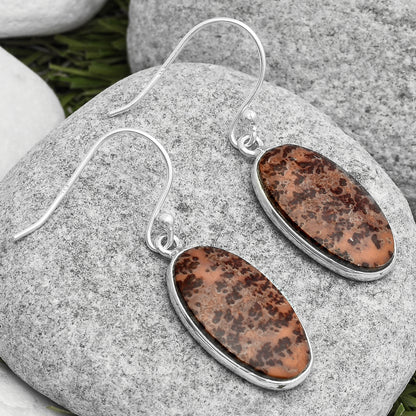 Natural Coffee Bean Jasper Earrings E-1001 SDE67350