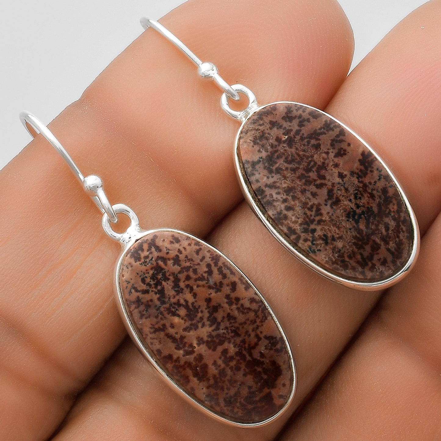 Natural Coffee Bean Jasper Earrings E-1001 SDE67386