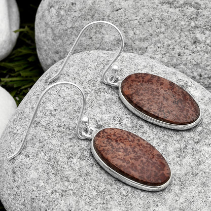 Natural Coffee Bean Jasper Earrings E-1001 SDE67386