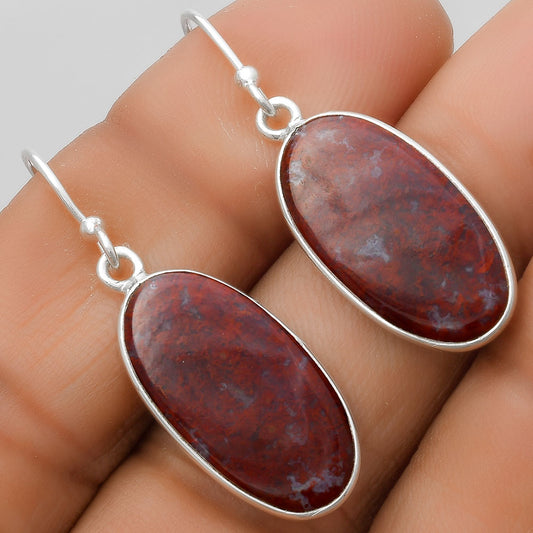 Natural Texas Moss Agate Earrings E-1001 SDE67514