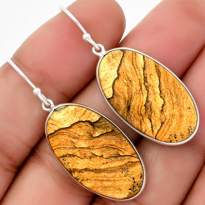 Natural Picture Jasper Earrings E-1001 SDE67694