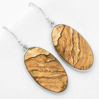 Natural Picture Jasper Earrings E-1001 SDE67694