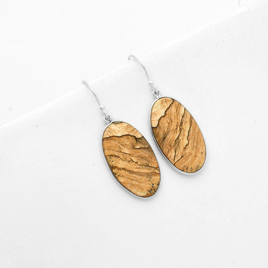 Natural Picture Jasper Earrings E-1001 SDE67694