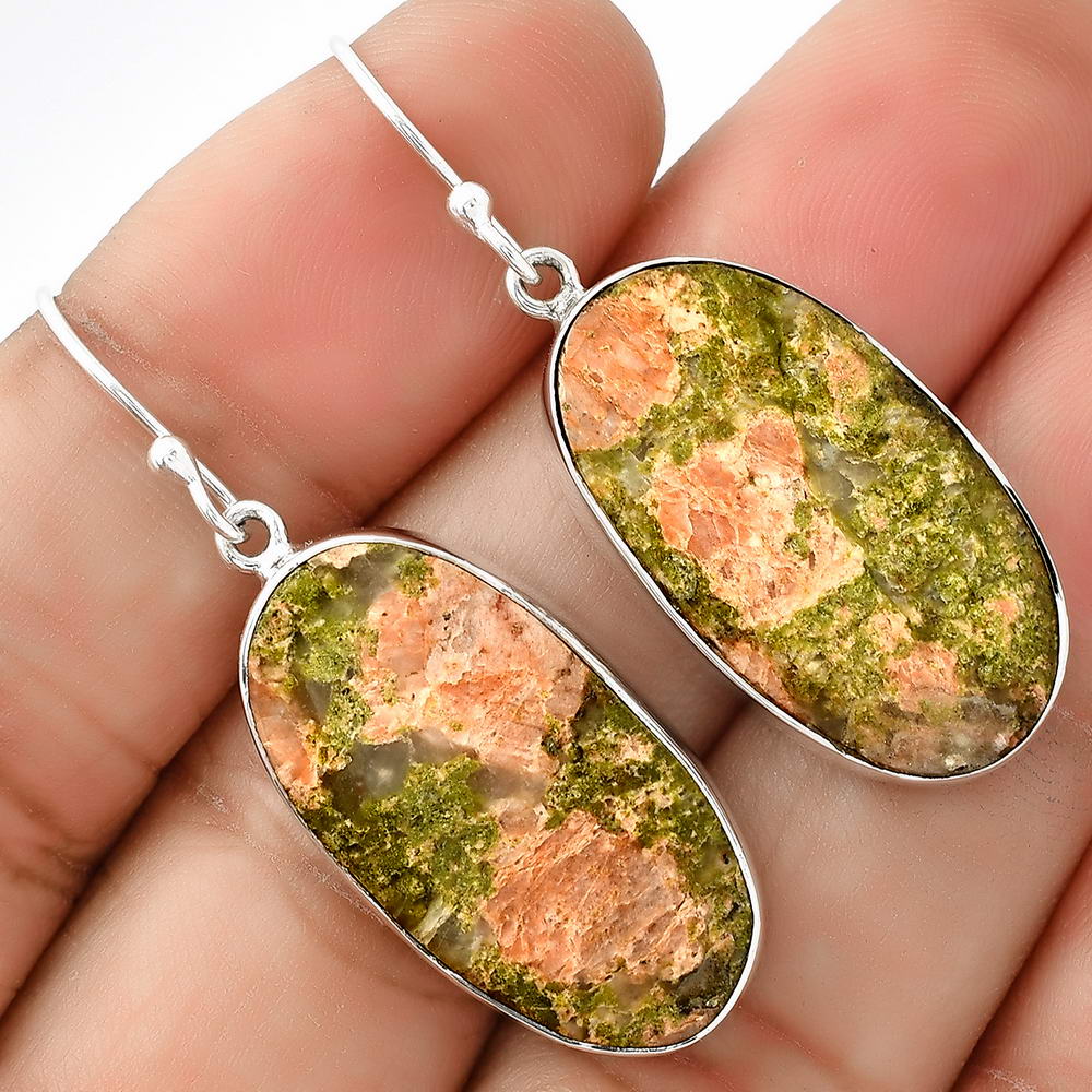 Natural Unakite Earrings E-1001 SDE68685
