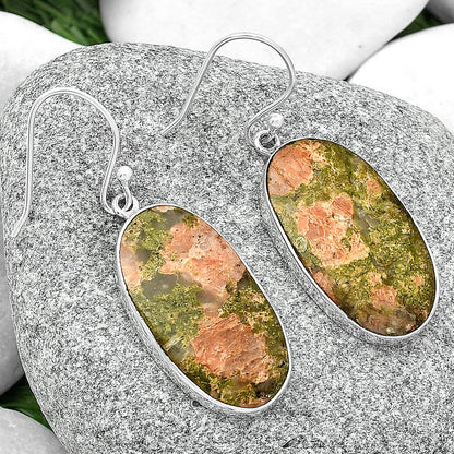 Natural Unakite Earrings E-1001 SDE68685