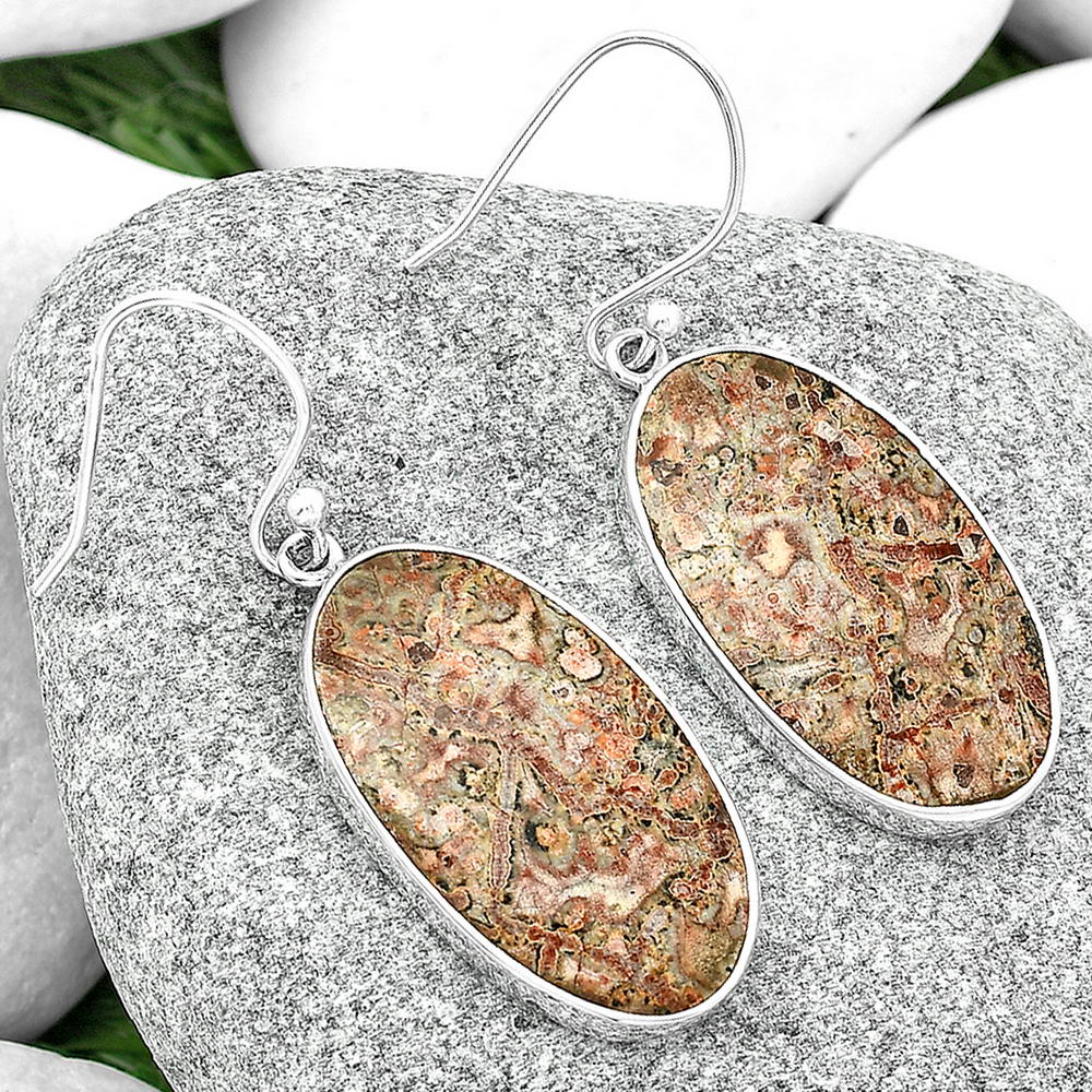Natural Leopard Skin Jasper Earrings E-1001 SDE68699