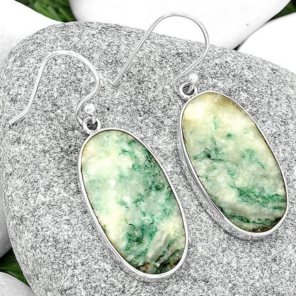 Natural Tree Weed Moss Agate - India Earrings E-1001 SDE68702