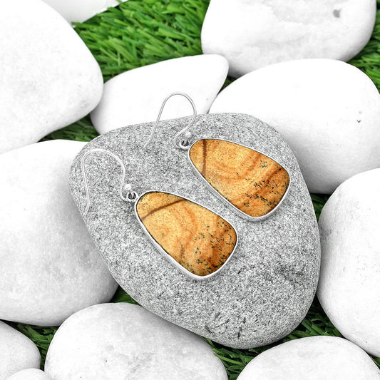 Natural Picture Jasper Earrings E-1001 SDE68720