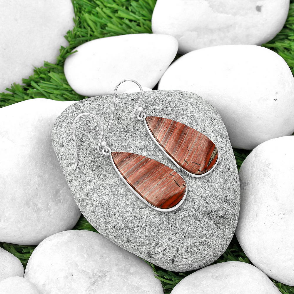 Natural Snake Skin Jasper Earrings E-1001 SDE68915