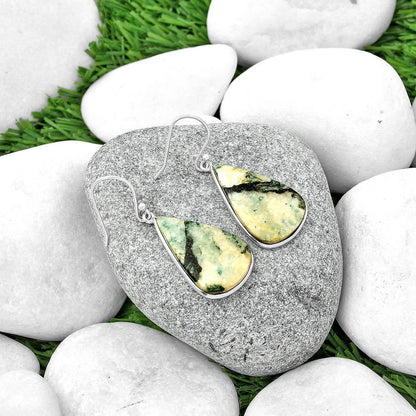 Natural Tree Weed Moss Agate - India Earrings E-1001 SDE69059