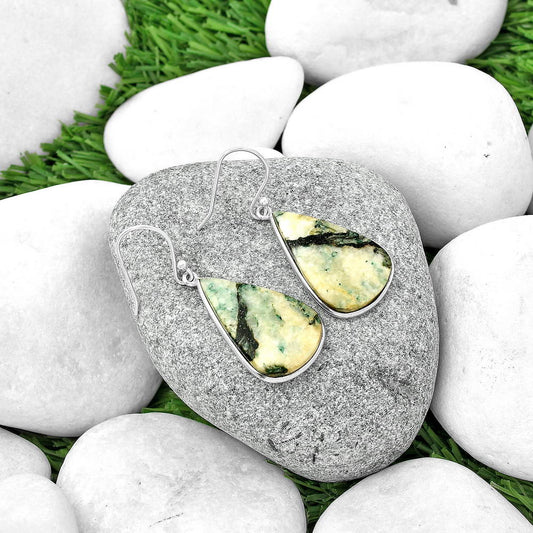 Natural Tree Weed Moss Agate - India Earrings E-1001 SDE69059