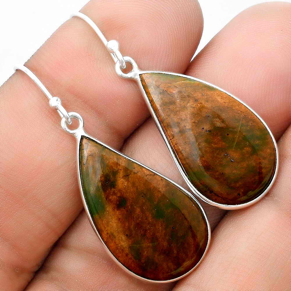 Natural Turkish Rainforest Chrysocolla Earrings E-1001 SDE69333