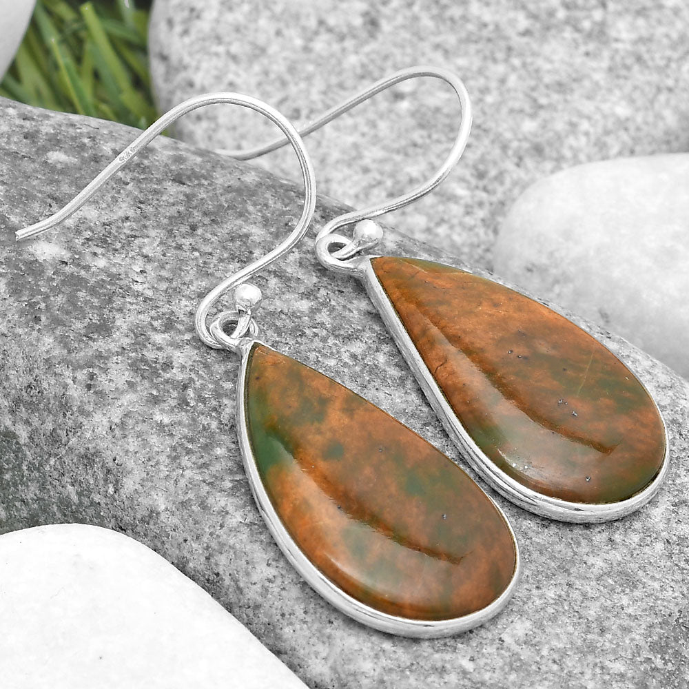 Natural Turkish Rainforest Chrysocolla Earrings E-1001 SDE69333