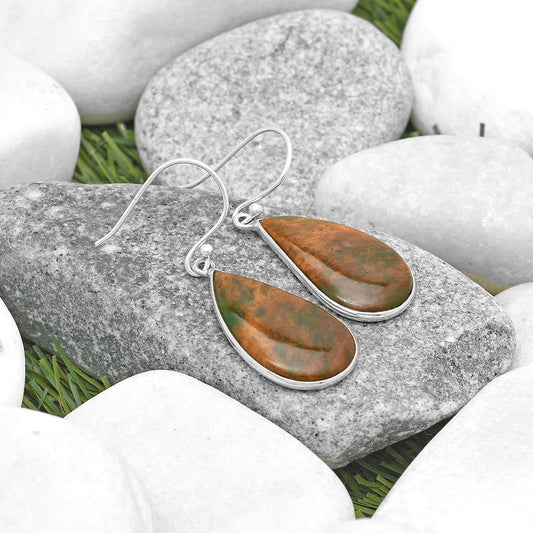 Natural Turkish Rainforest Chrysocolla Earrings E-1001 SDE69333