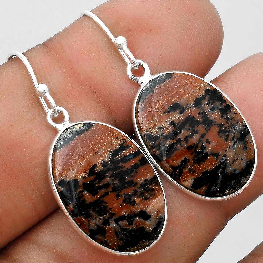 Natural Russian Honey Dendrite Opal Earrings E-1001 SDE69343