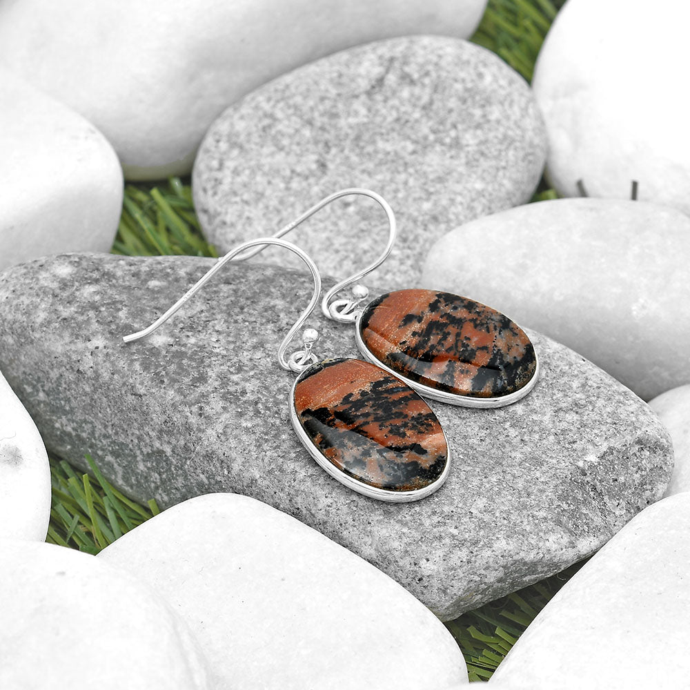 Natural Russian Honey Dendrite Opal Earrings E-1001 SDE69343