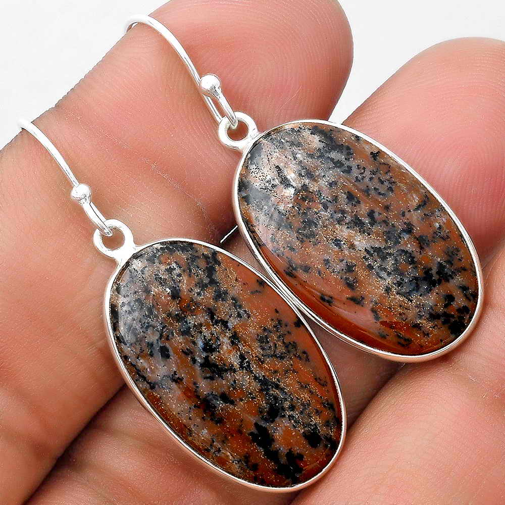 Natural Russian Honey Dendrite Opal Earrings E-1001 SDE69541