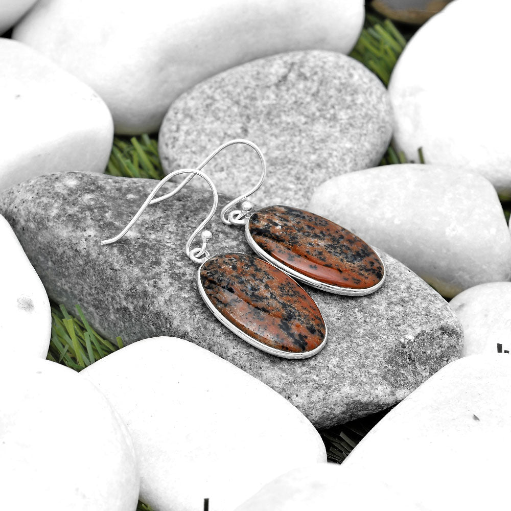 Natural Russian Honey Dendrite Opal Earrings E-1001 SDE69541