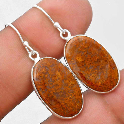 Natural Red Moss Agate Earrings E-1001 SDE69577