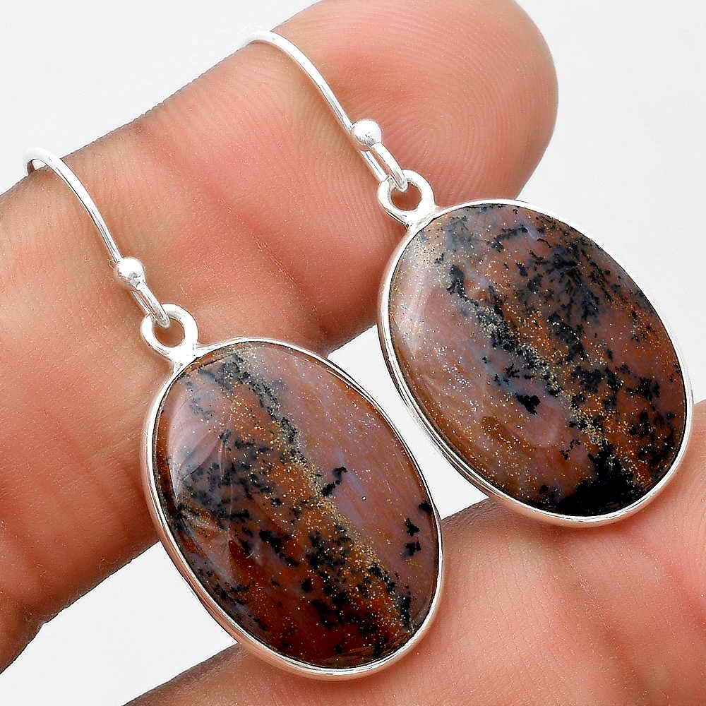 Natural Russian Honey Dendrite Opal Earrings E-1001 SDE69651