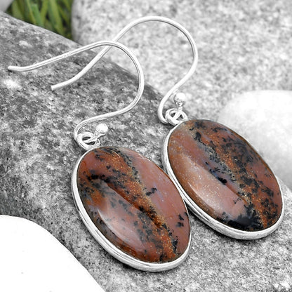 Natural Russian Honey Dendrite Opal Earrings E-1001 SDE69651