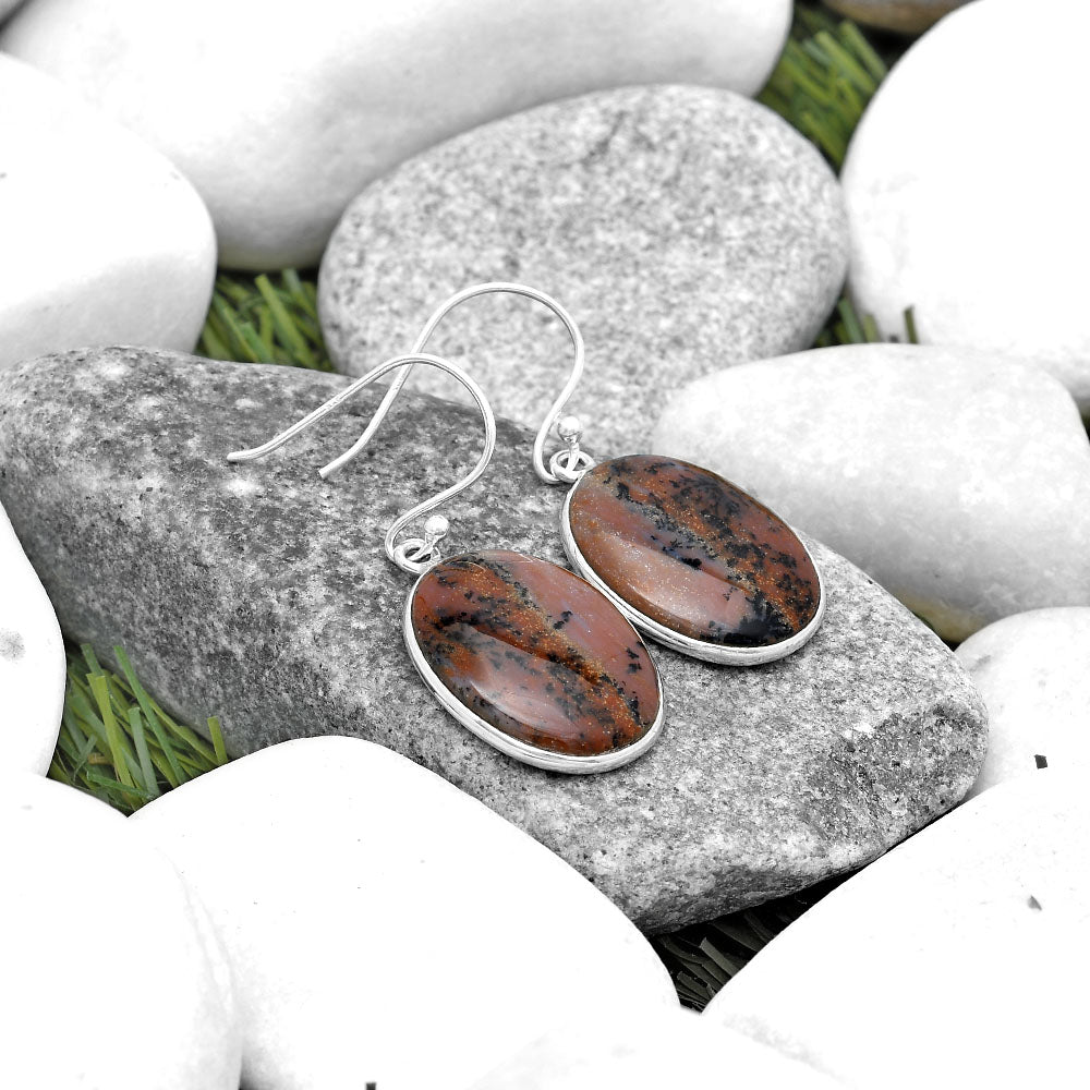 Natural Russian Honey Dendrite Opal Earrings E-1001 SDE69651