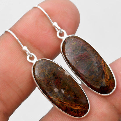 Natural Red Moss Agate Earrings E-1001 SDE69727