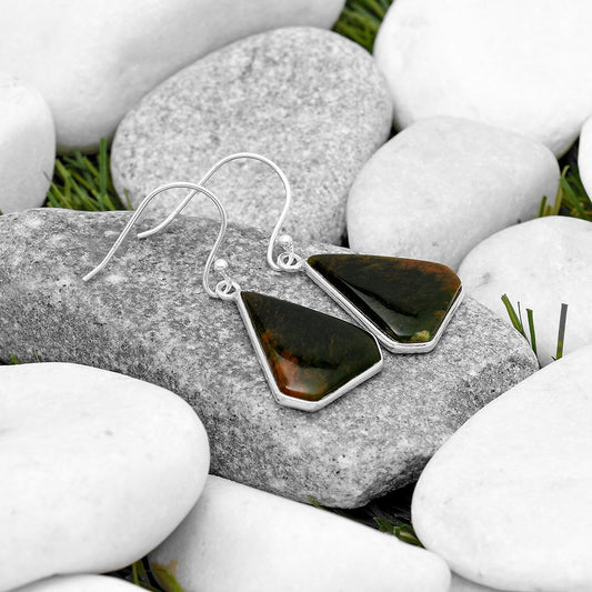 Natural Chrome Chalcedony Earrings E-1001 SDE69734