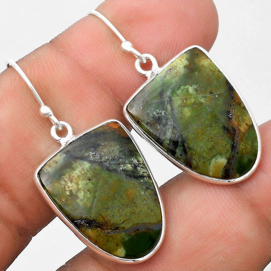 Natural Chrome Chalcedony Earrings E-1001 SDE69854