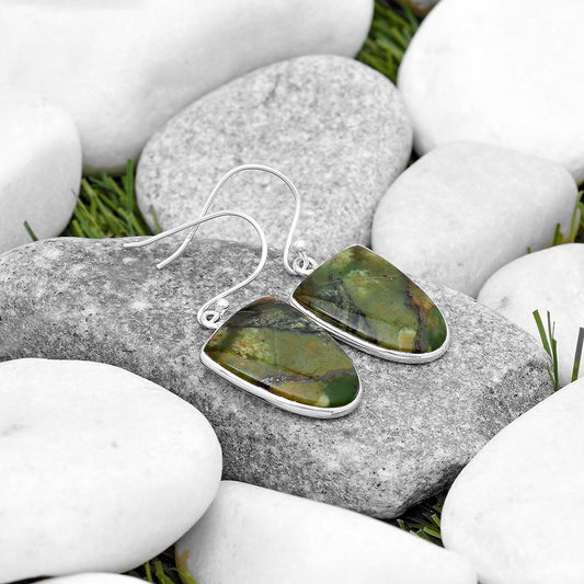 Natural Chrome Chalcedony Earrings E-1001 SDE69854