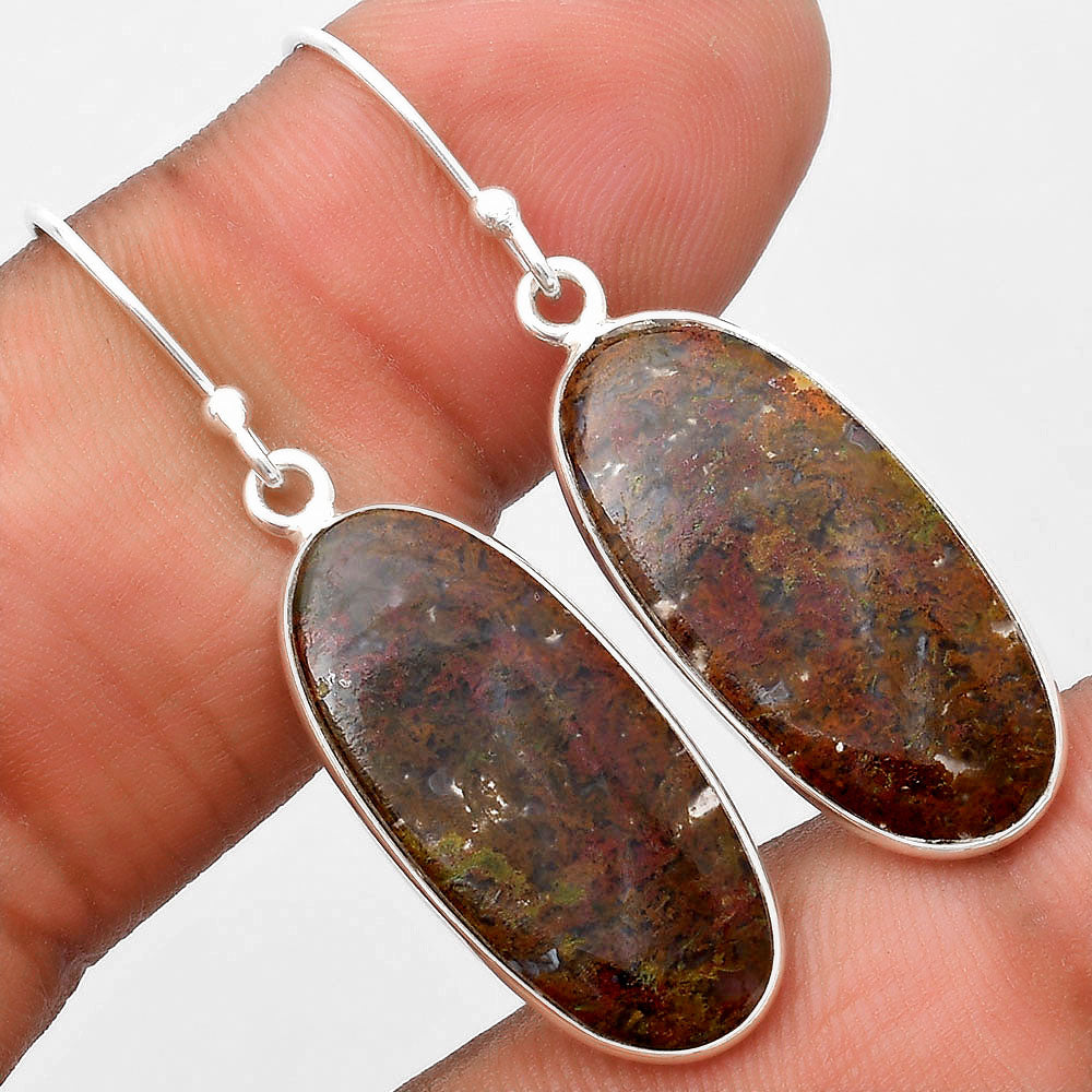 Natural Red Moss Agate Earrings E-1001 SDE69885