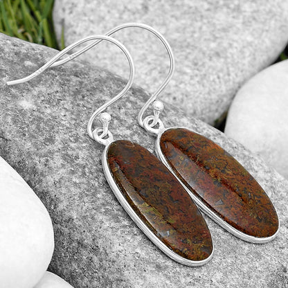 Natural Red Moss Agate Earrings E-1001 SDE69885