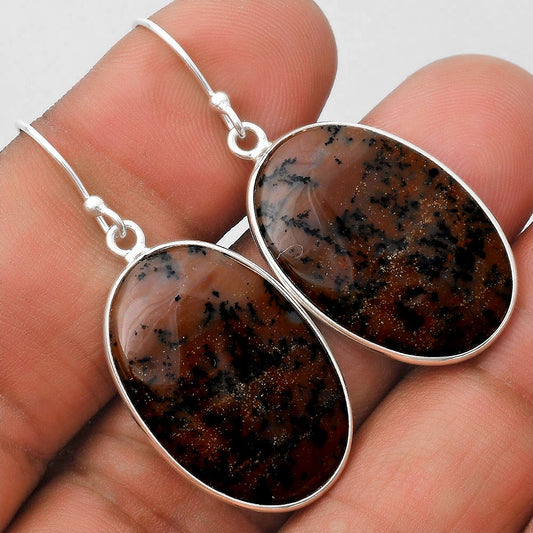 Natural Russian Honey Dendrite Opal Earrings E-1001 SDE70052