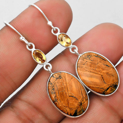 Maligano Jasper Indonesia & Citrine Earrings E-1002 SDE70092