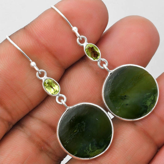 Natural Chrome Chalcedony & Peridot Earrings E-1002 SDE70141