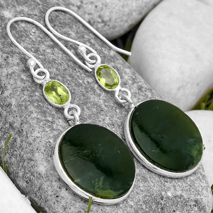 Natural Chrome Chalcedony & Peridot Earrings E-1002 SDE70141