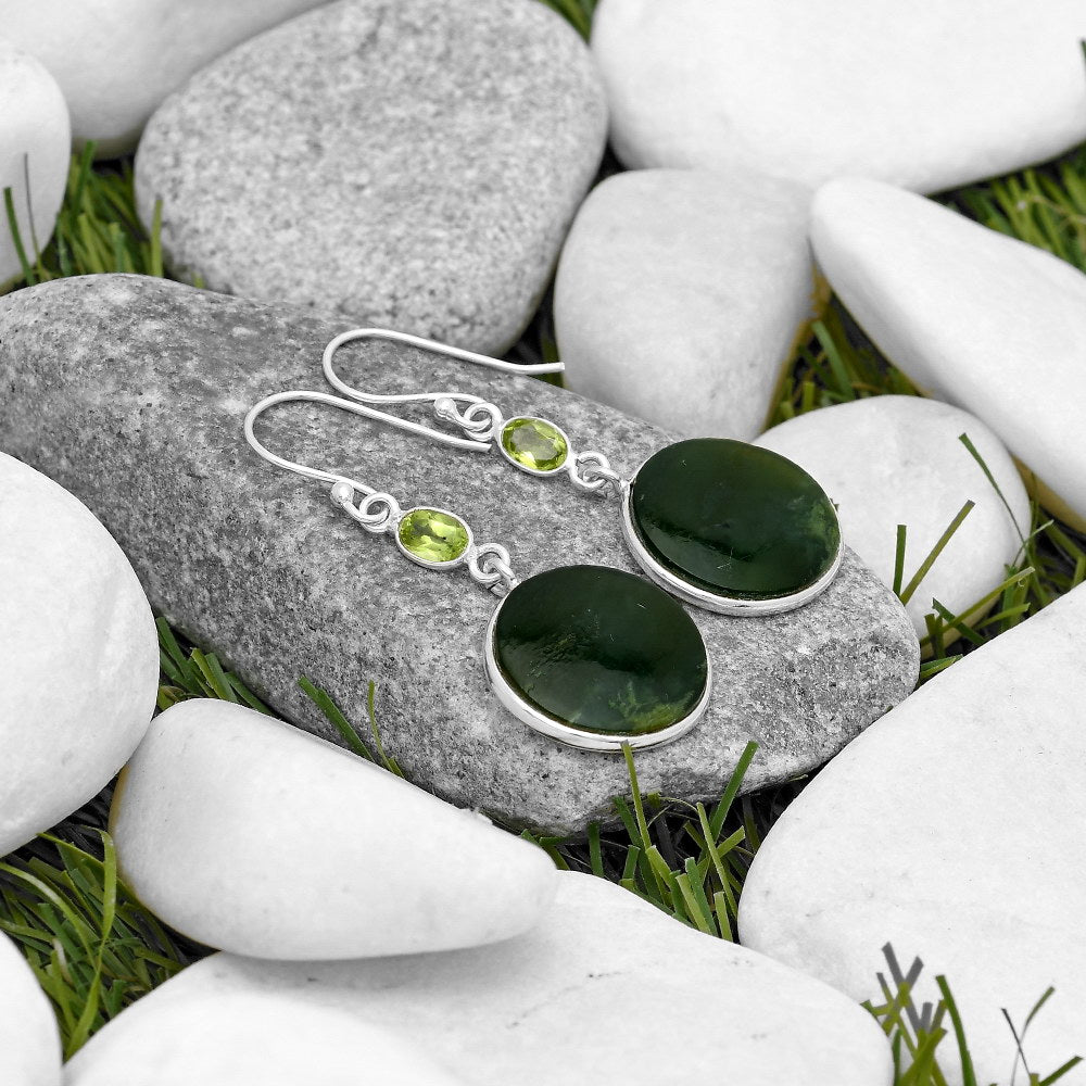 Natural Chrome Chalcedony & Peridot Earrings E-1002 SDE70141