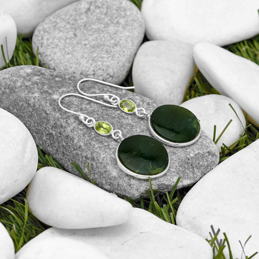 Natural Chrome Chalcedony & Peridot Earrings E-1002 SDE70141