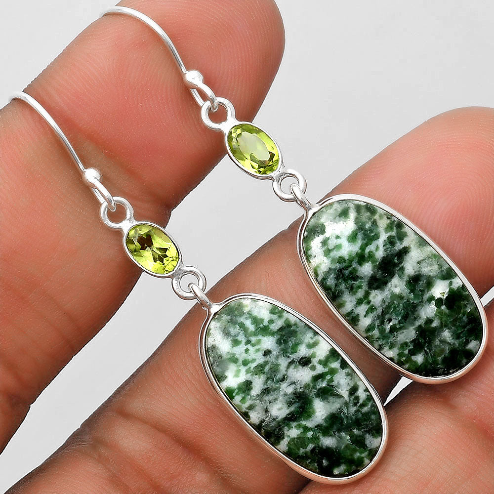 Natural Dioptase & Peridot Earrings E-1002 SDE70189