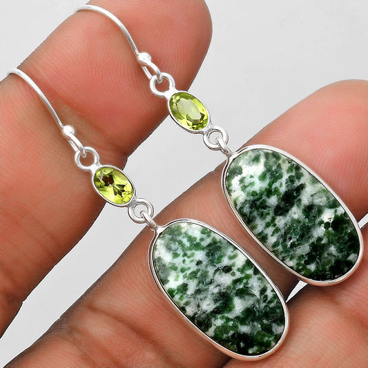Natural Dioptase & Peridot Earrings E-1002 SDE70189