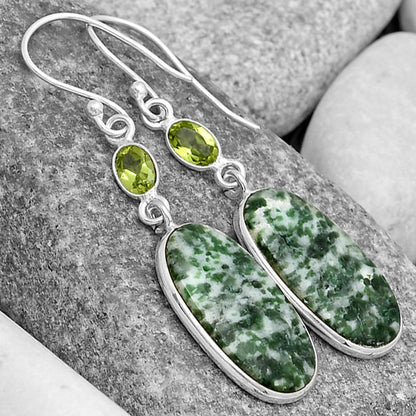 Natural Dioptase & Peridot Earrings E-1002 SDE70189