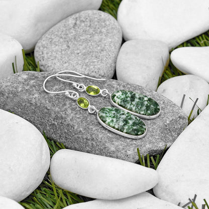 Natural Dioptase & Peridot Earrings E-1002 SDE70189