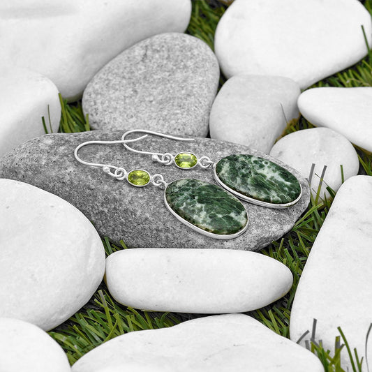 Natural Dioptase & Peridot Earrings E-1002 SDE70212