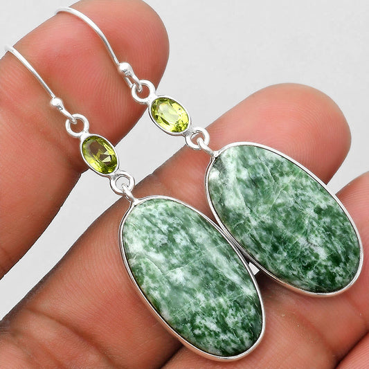 Natural Dioptase & Peridot Earrings E-1002 SDE70222