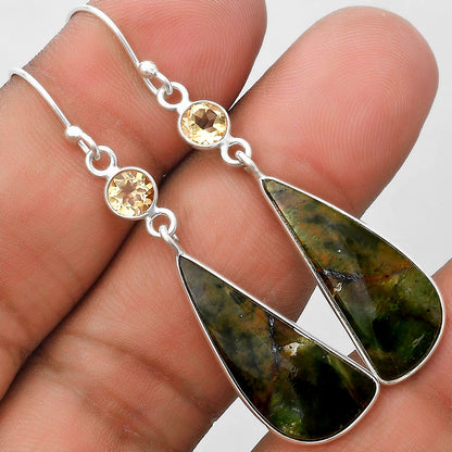 Natural Chrome Chalcedony & Citrine Earrings E-1002 SDE70297