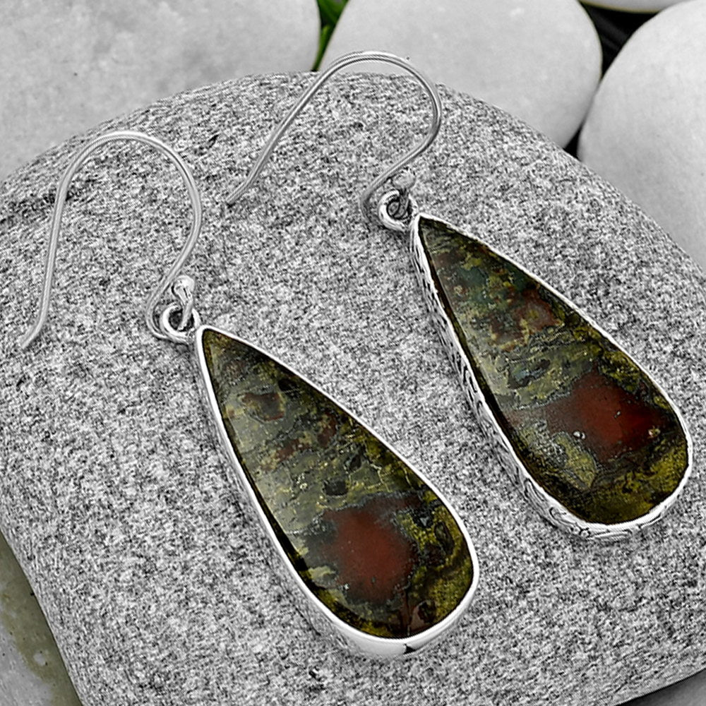 Dragon Blood Stone - South Africa Earrings E-1001 SDE70354