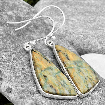 Natural Tree Weed Moss Agate - India Earrings E-1001 SDE70401