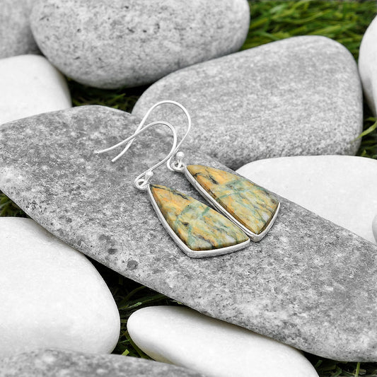 Natural Tree Weed Moss Agate - India Earrings E-1001 SDE70401